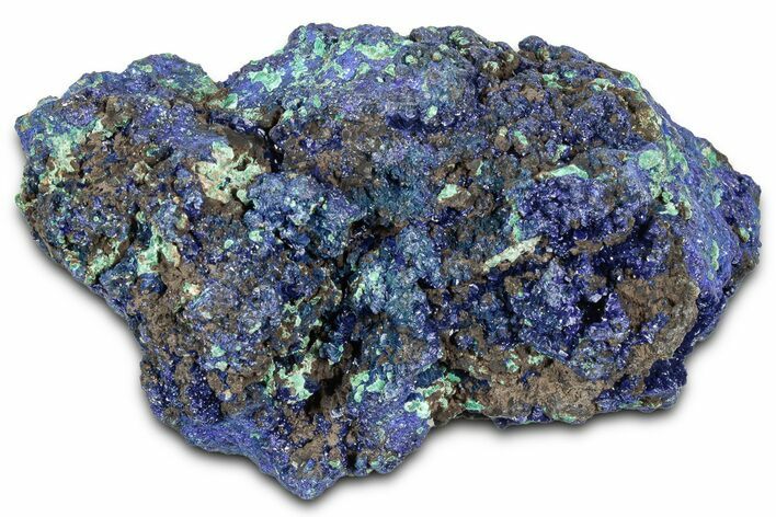 Sparkling Azurite Crystals with Fibrous Malachite - China #350796